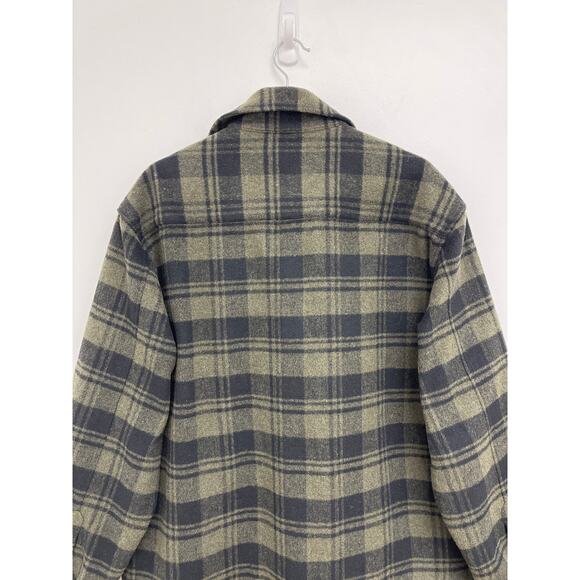 ALLSAINTS Asbury Plaid Flannel Long Sleeve Warm Overshirt Shacket Designer Large - Picture 5 of 11